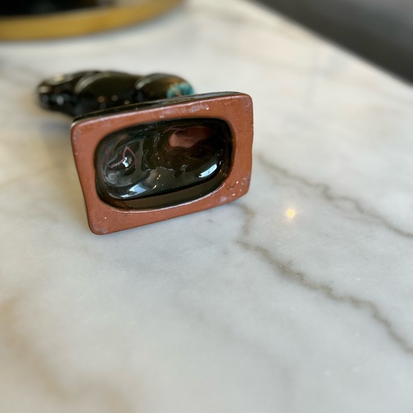 Blue Mountain Horse Vintage Glazed Pottery Rearing Horse Stallion - Picture 4 of 4